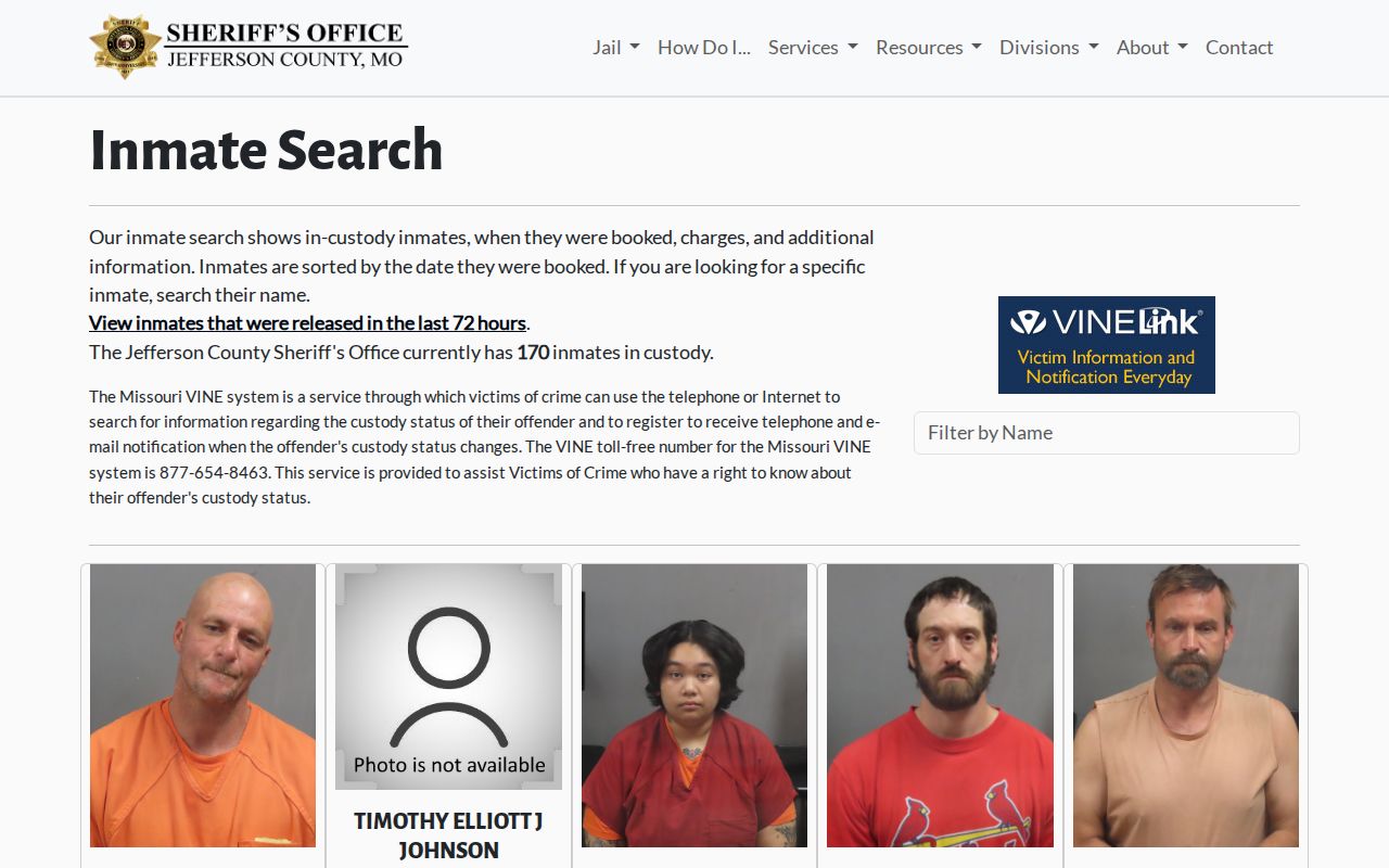 Jefferson County arrest history current inmate search portal