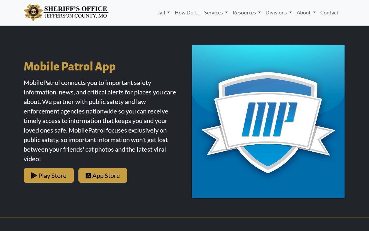 Jefferson County arrest history sheriff MobilePatrol information page