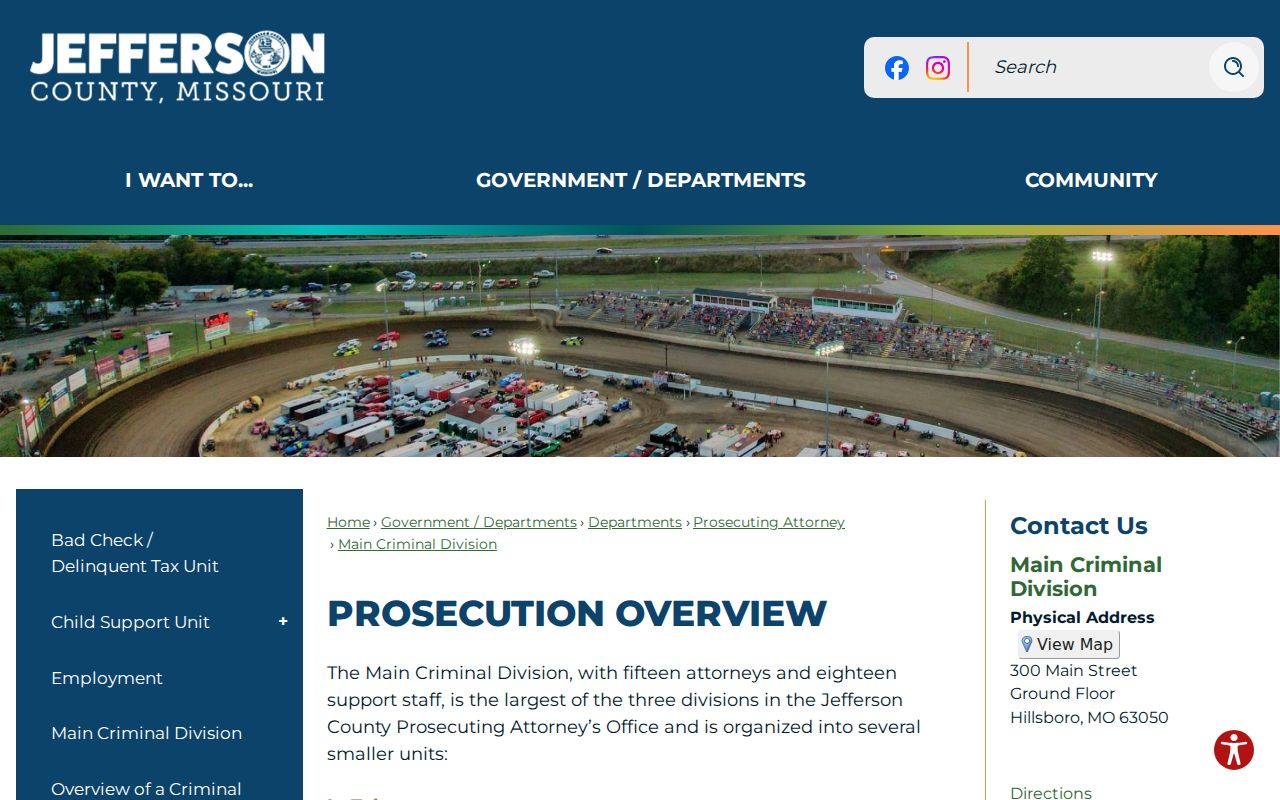 Jefferson County criminal court case charging and warrant unit page