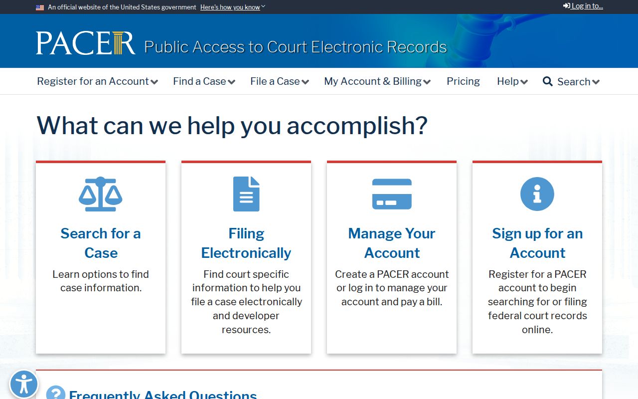 Federal court portal for Jefferson County criminal court case searches