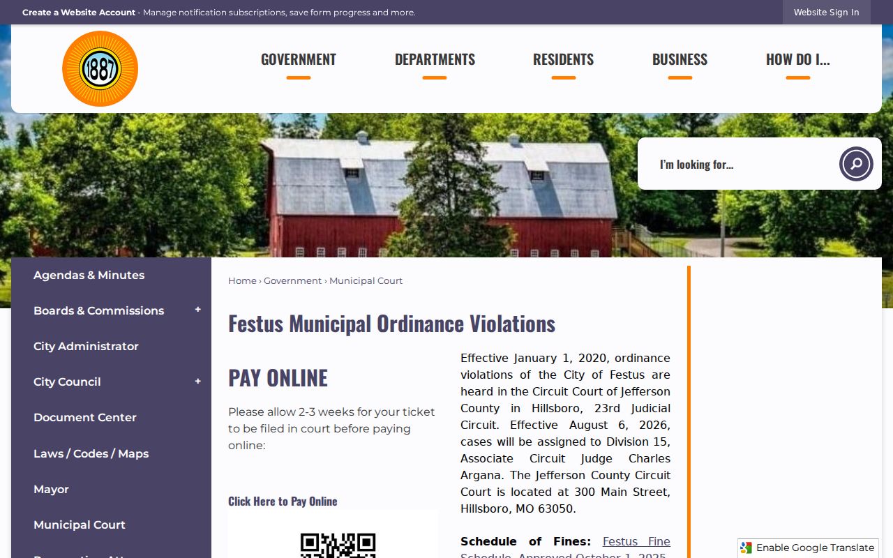 Festus criminal history Case.net and county court instructions